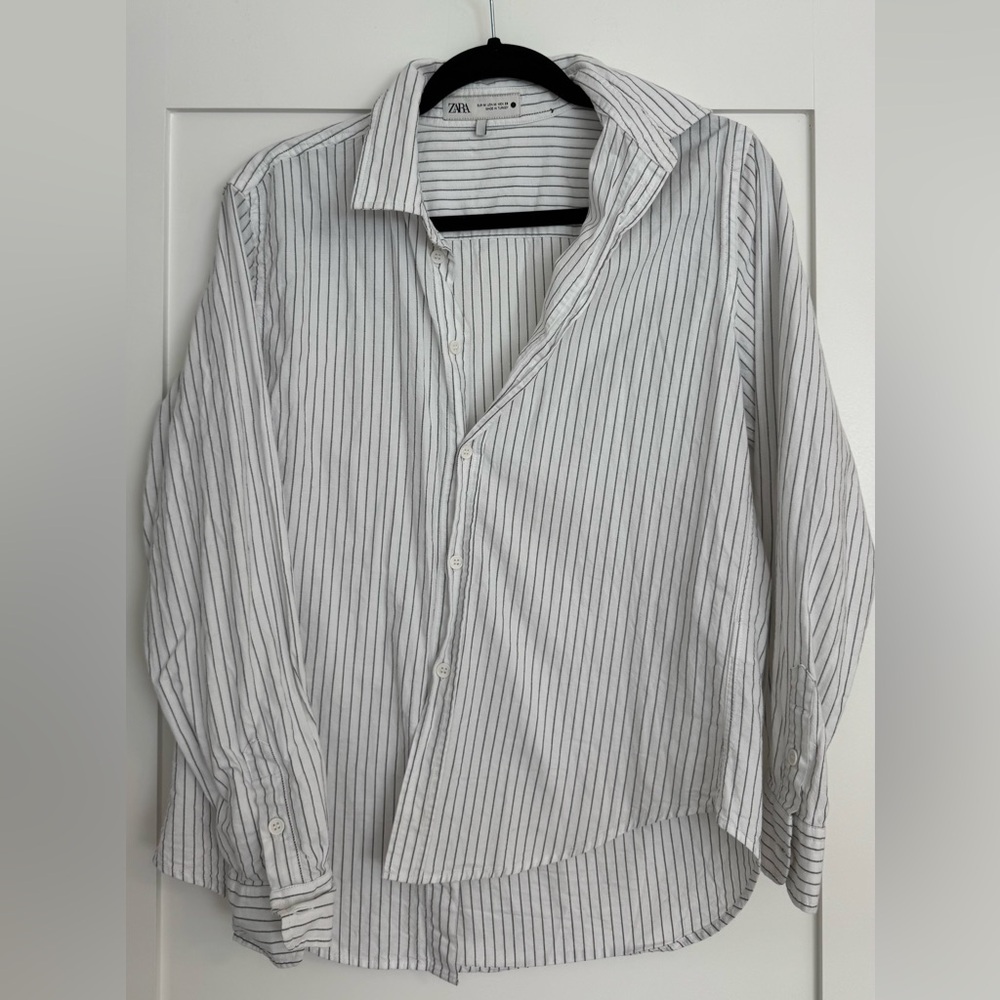 Zara Classic White Pinstripe Shirt